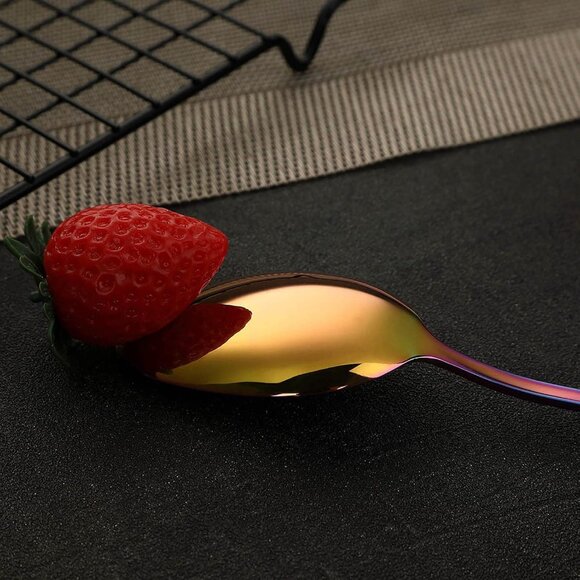 🆕Rainbow Silverware Stainless Steel Colorful Utensils Knife Fork Spoon Polished - Picture 6 of 7